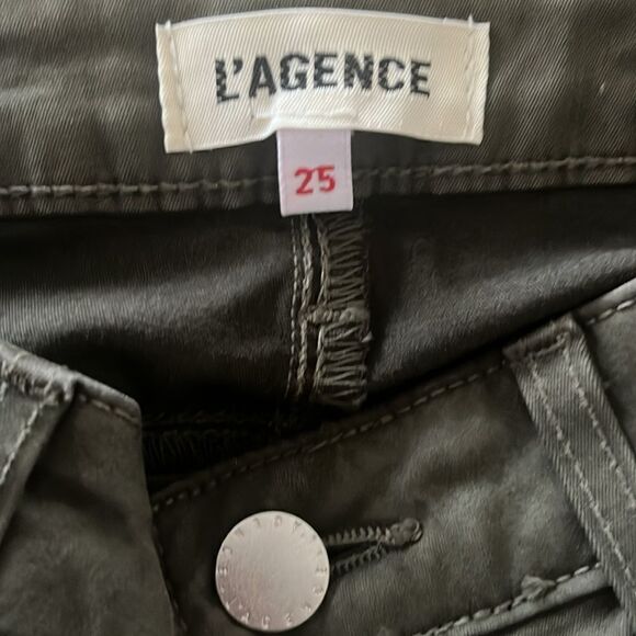 L' AGENCE Margot High Waist Ankle Olive Jeans size 25 NWT $298 - Picture 11 of 11